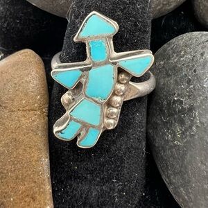 Native American YEI Turquoise and Silver Ring